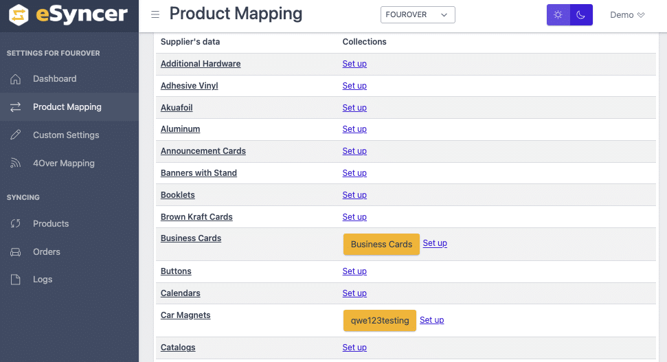 eSyncer Product mapping tool
